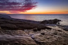Havet utanför Gotland i solnedgång