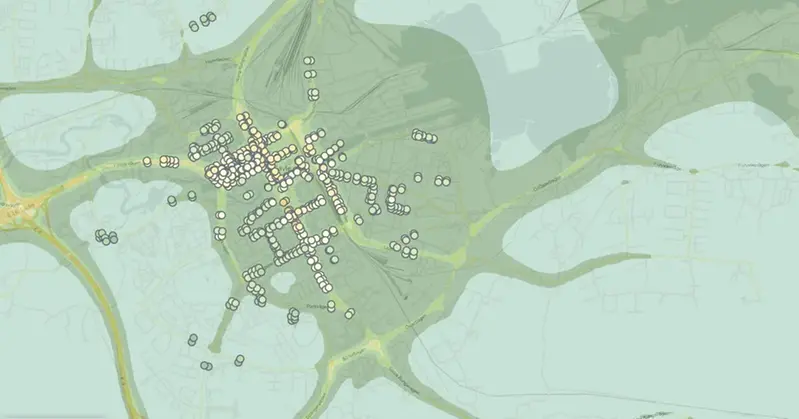 Beräknad luftkvalitet som fält på kartbild.