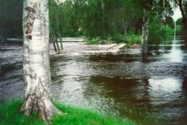 Översvämmad park i Järvsö