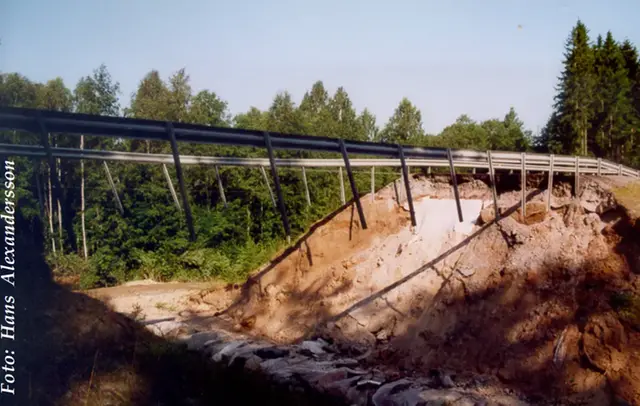 Bortspolad väg mellan Lidsbro och Haftersbol