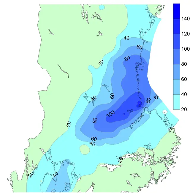 Karta över observerad nederbörd