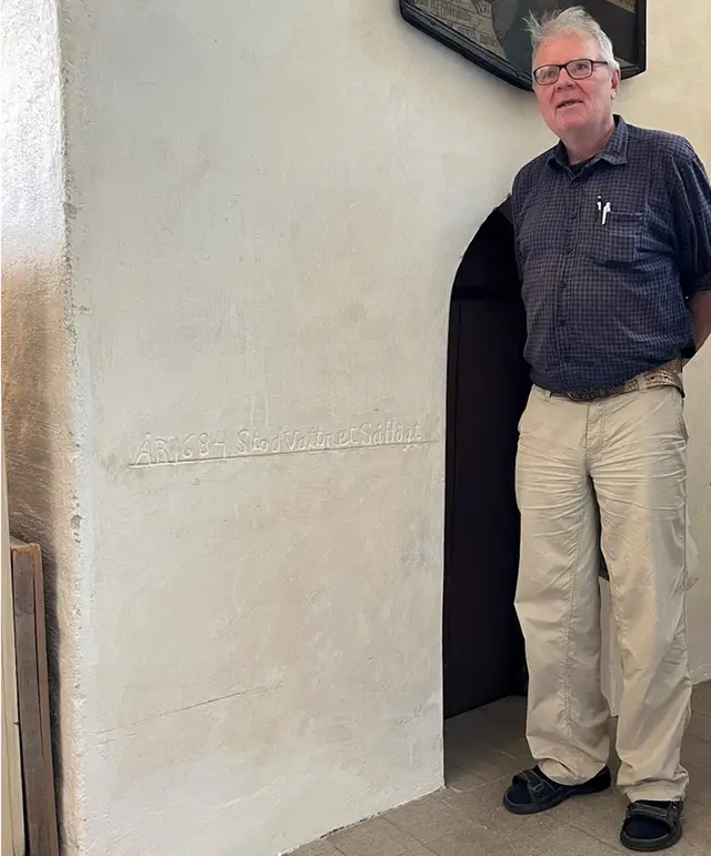 Foto på högvattenmärket i Söderköping