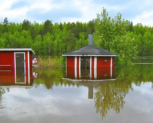 Översvämmat vattendrag